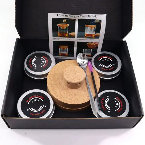 Cocktail Smoker Kit Whiskey Wooden Smoked Wood Hood Smoker for Drinks Kitchen Bar Accessories Tools Bar Cocktail