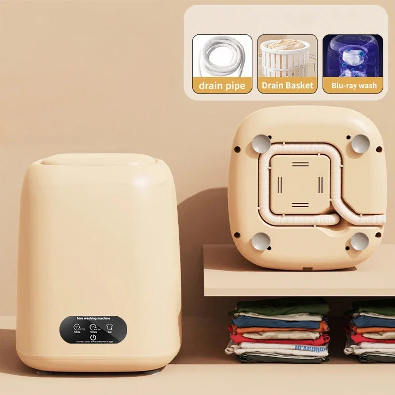 9L Mini Washing Machine for Socks Underwear Panties Children'S Clothes Portable Socks Ultrasonic Small Washer with Spin Dryer