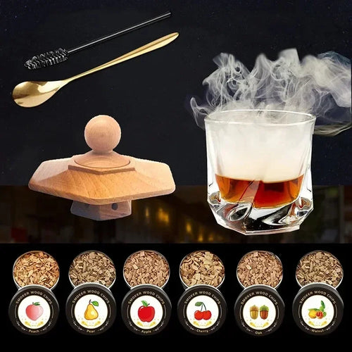 Cocktail Smoker Kit Whiskey Wooden Smoked Wood Hood Smoker for Drinks Kitchen Bar Accessories Tools Bar Cocktail