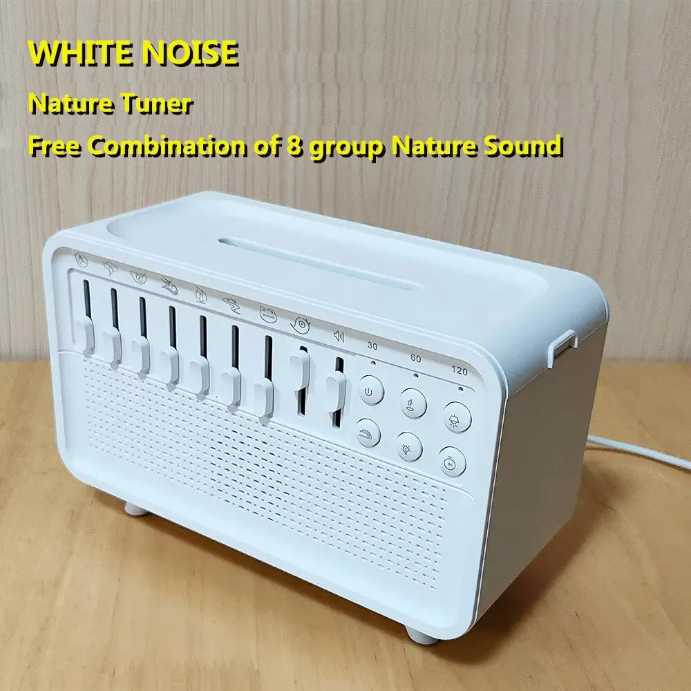 NEW White Noise Machine Diffuser Air Aroma Diffuser Humidifier with 8 White Noise Adjustable, Night Light, Bluetooth Speaker