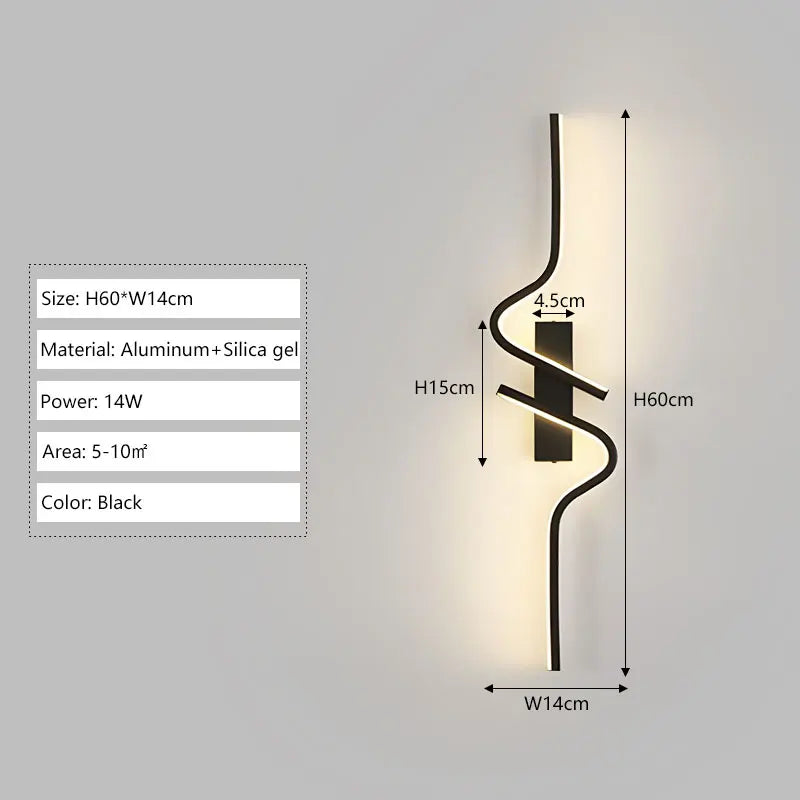 Modern LED Wall Lamps Long Strip up and down LED Wall Lights Bedroom Bedside Hallway Lighting Fixture AC85-265V Wall Sconce