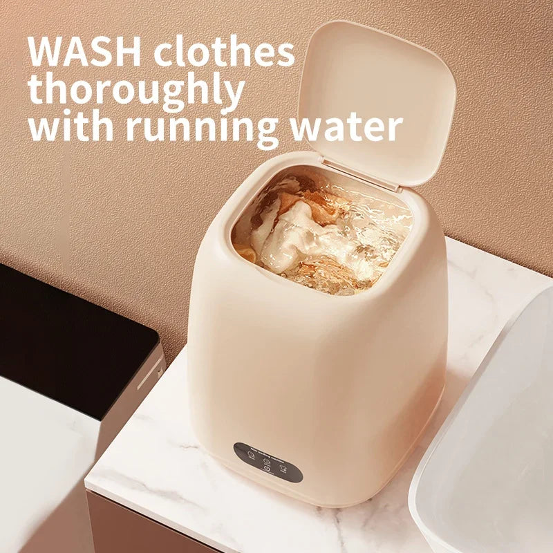 9L Mini Washing Machine for Socks Underwear Panties Children'S Clothes Portable Socks Ultrasonic Small Washer with Spin Dryer